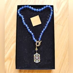 HEIDI DAUS Art Deco revival Pendant Statement Rhinestone Pave Crystal Necklace